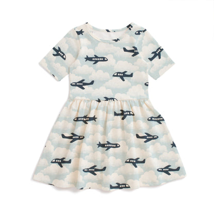 Alberta Dress - Airplanes Blue