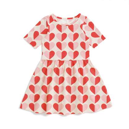 Alberta Dress - Hearts Red & Pink