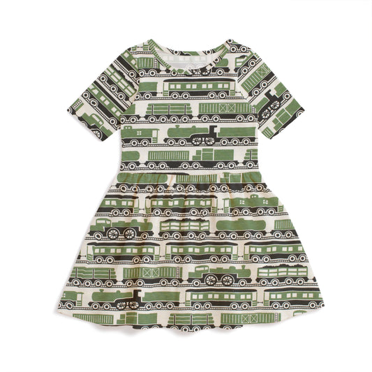 Alberta Dress - Railroad Green