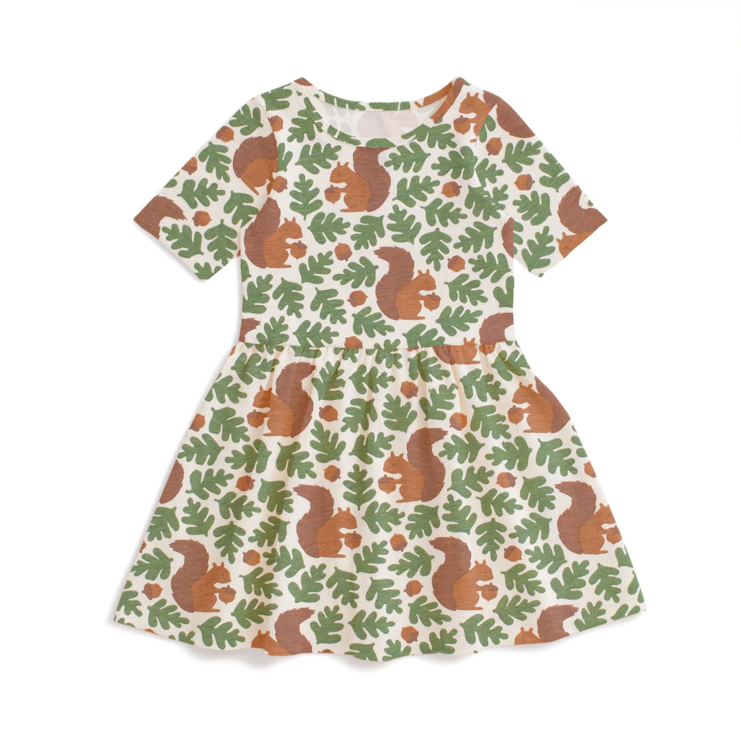 Alberta Dress - Squirrels Forest Green