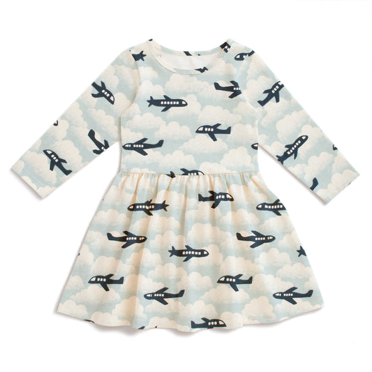 Calgary Dress - Airplanes Blue