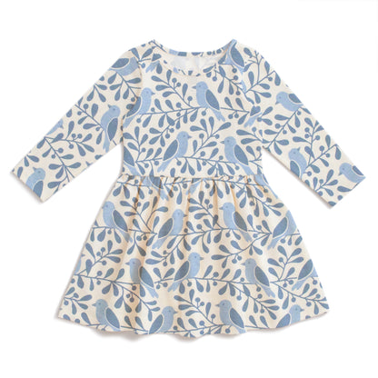 Calgary Dress - Birds & Berries Blue