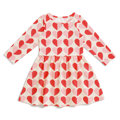 Calgary Dress - Hearts Red & Pink