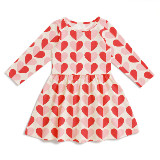 Calgary Dress - Hearts Red & Pink
