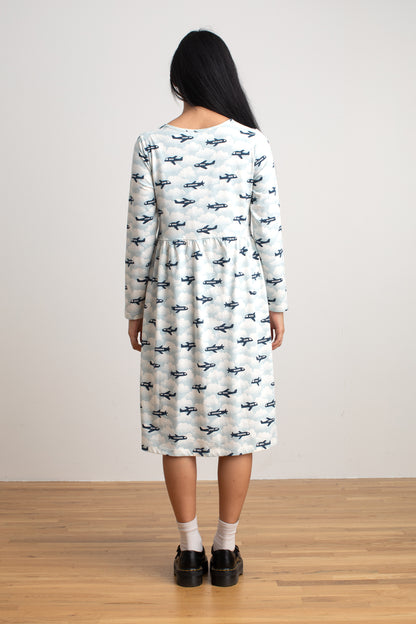 Copenhagen Dress - Airplanes Blue