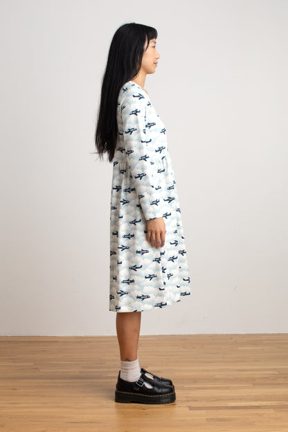 Copenhagen Dress - Airplanes Blue