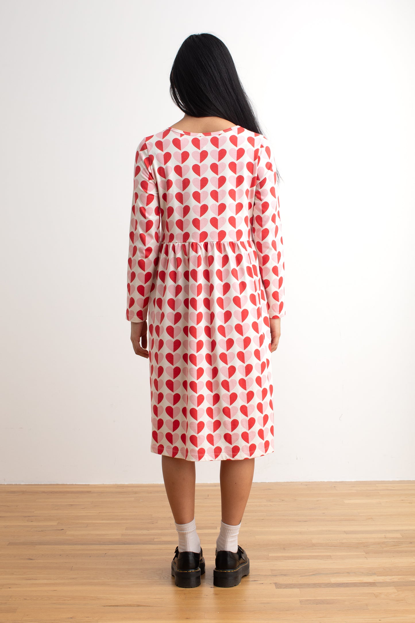 Copenhagen Dress - Hearts Red & Pink