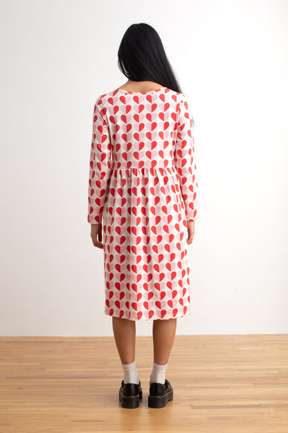 Copenhagen Dress - Hearts Red & Pink