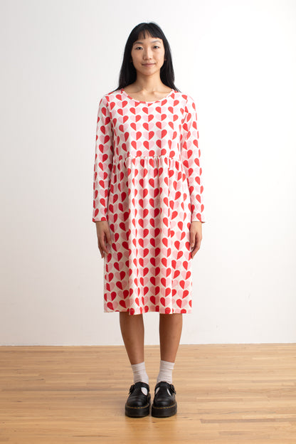 Copenhagen Dress - Hearts Red & Pink