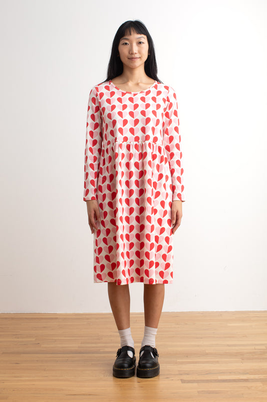 Copenhagen Dress - Hearts Red & Pink