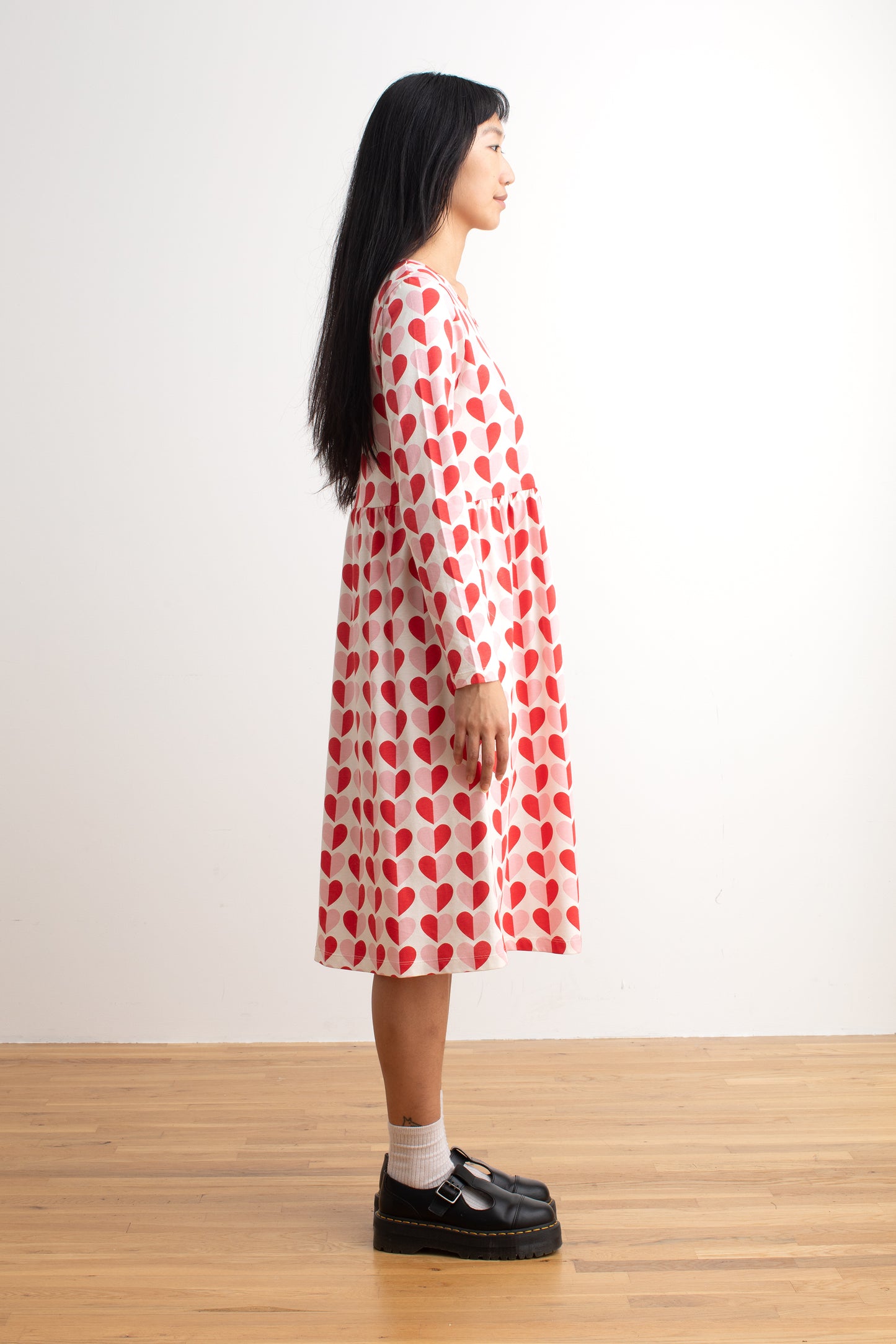 Copenhagen Dress - Hearts Red & Pink
