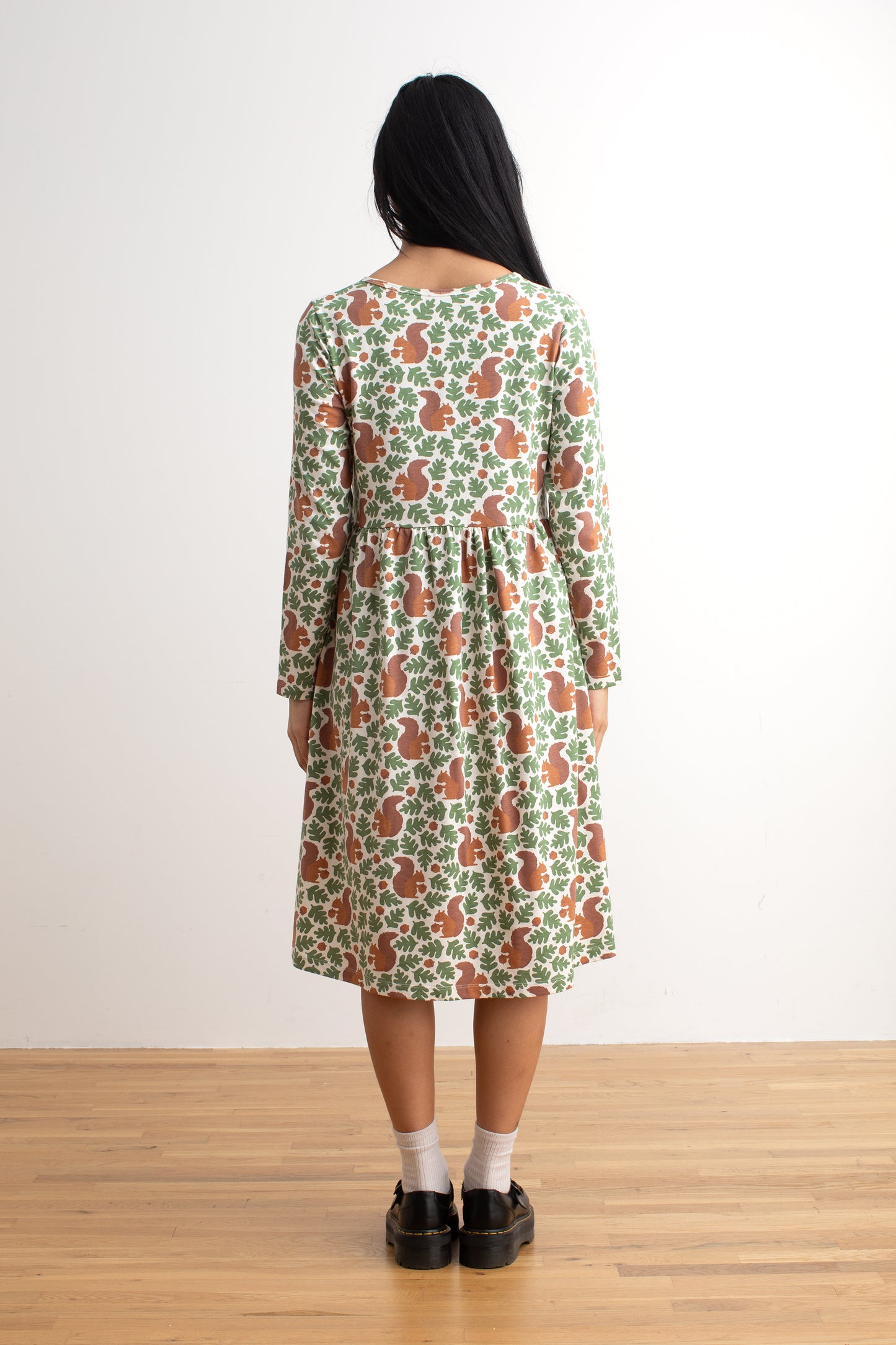 Copenhagen Dress - Squirrels Forest Green
