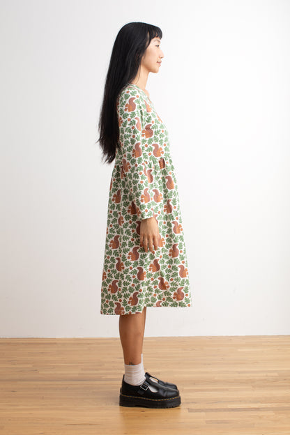 Copenhagen Dress - Squirrels Forest Green