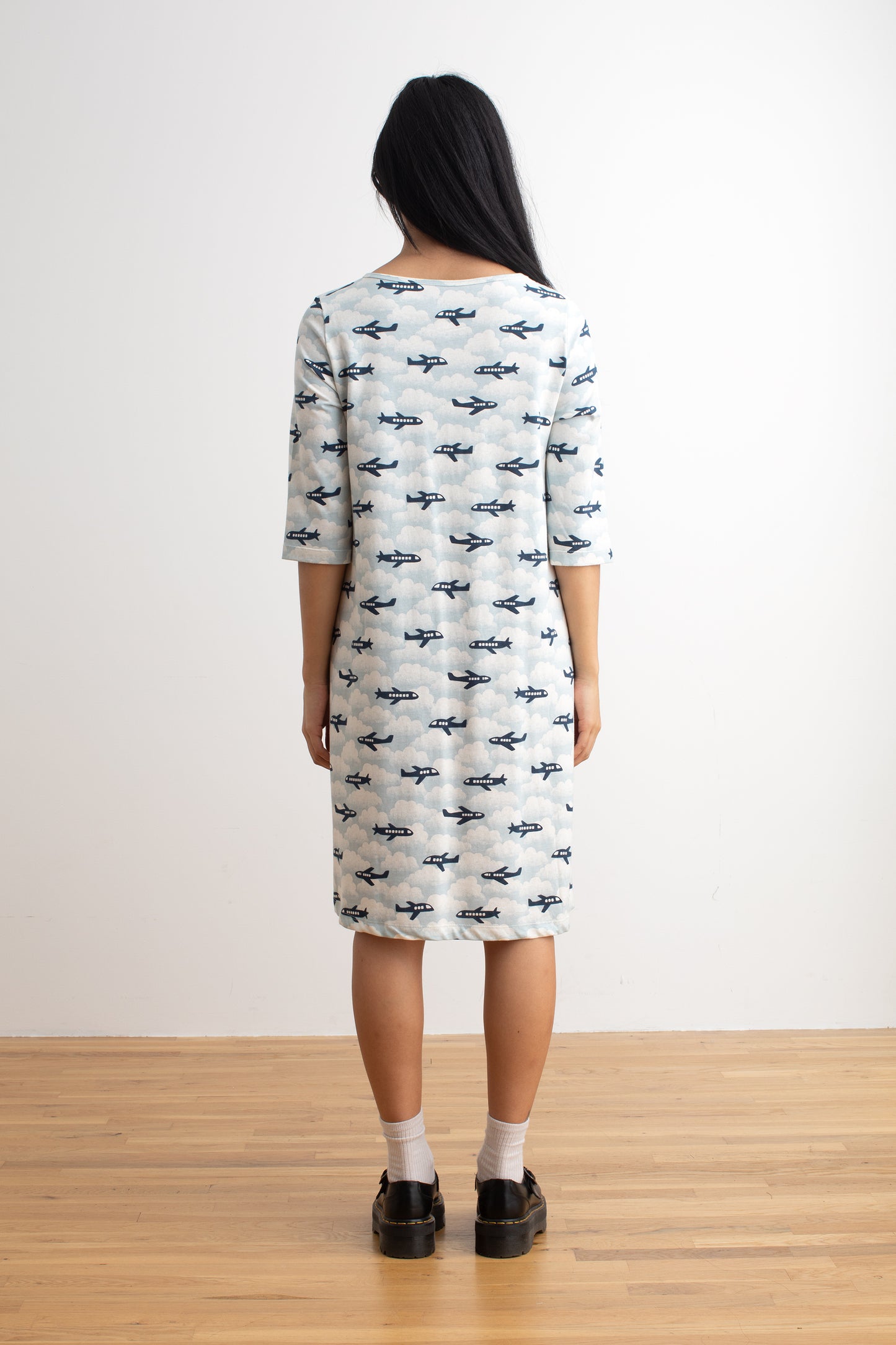 Helsinki Dress - Airplanes Blue