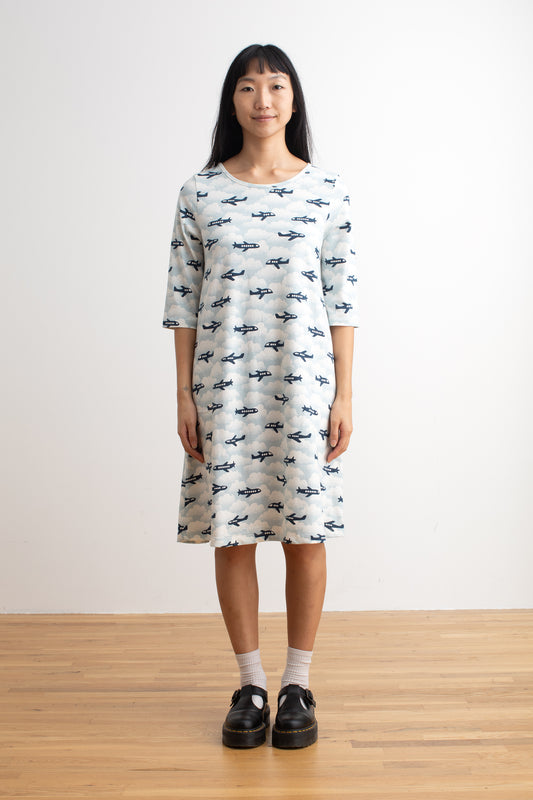 Helsinki Dress - Airplanes Blue
