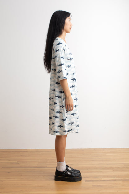 Helsinki Dress - Airplanes Blue