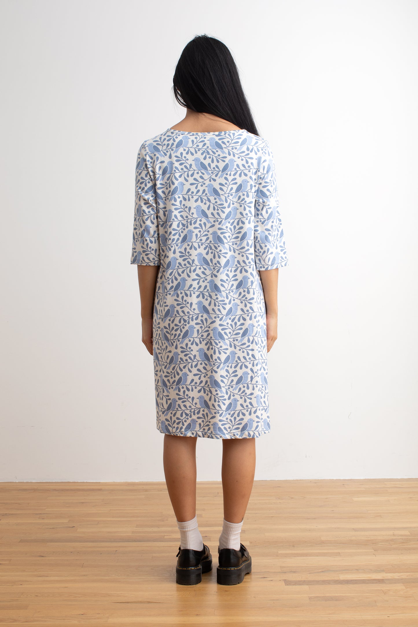 Helsinki Dress - Birds & Berries Blue