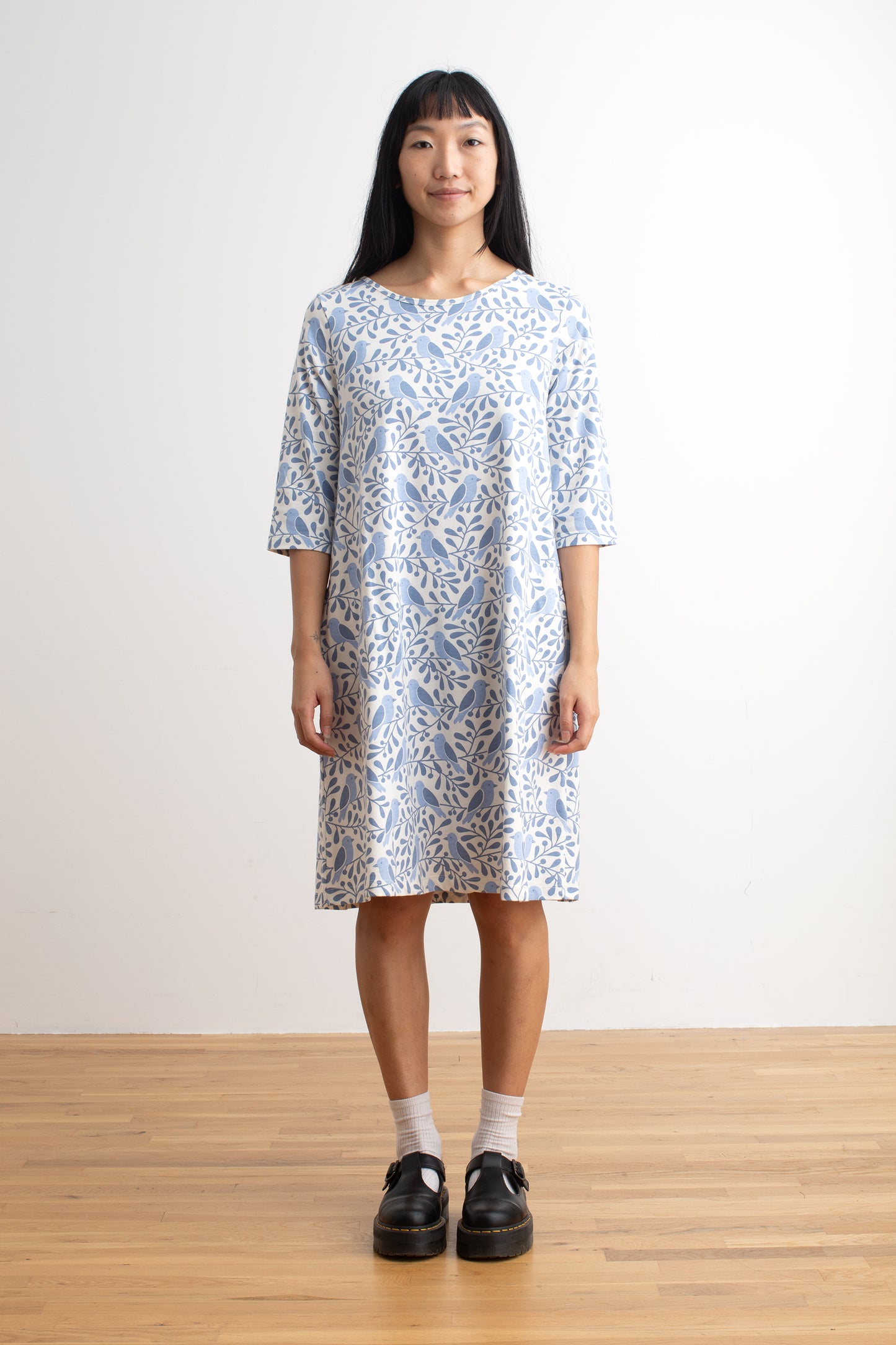 Helsinki Dress - Birds & Berries Blue