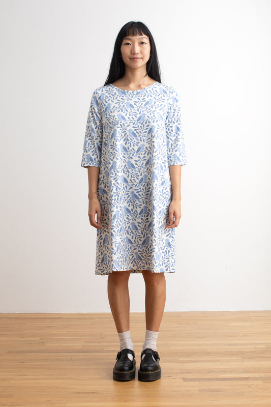 Helsinki Dress - Birds & Berries Blue