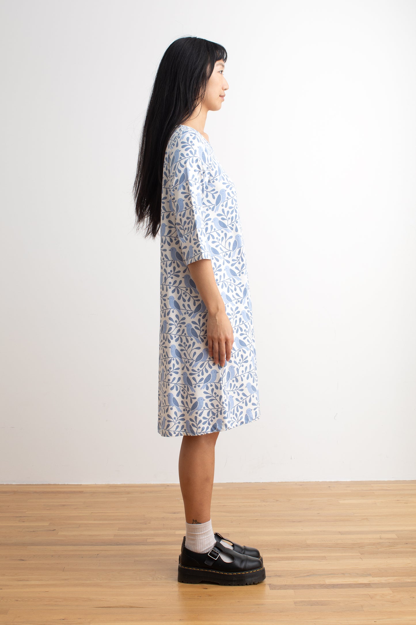 Helsinki Dress - Birds & Berries Blue