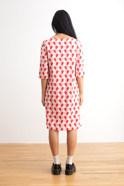 Helsinki Dress - Hearts Red & Pink