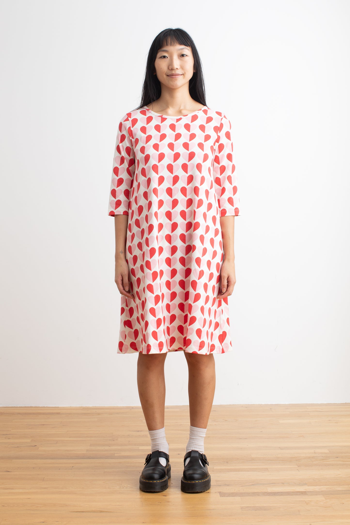 Helsinki Dress - Hearts Red & Pink