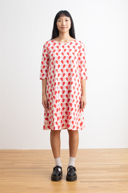 Helsinki Dress - Hearts Red & Pink