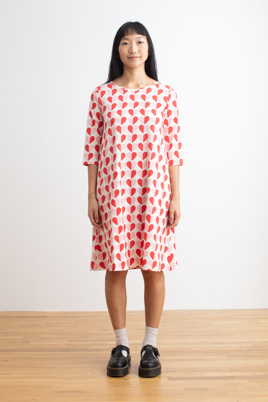 Helsinki Dress - Hearts Red & Pink