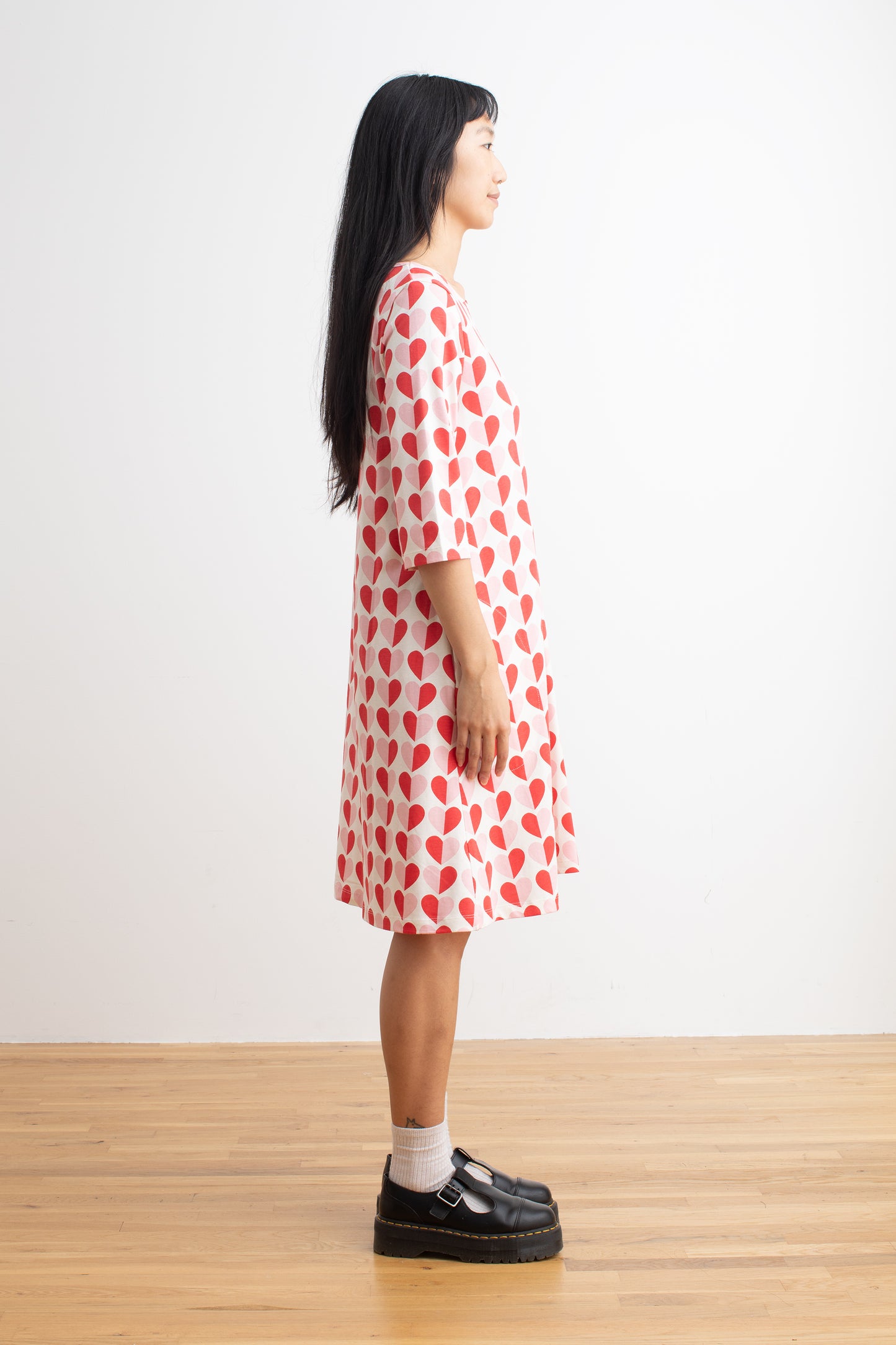 Helsinki Dress - Hearts Red & Pink