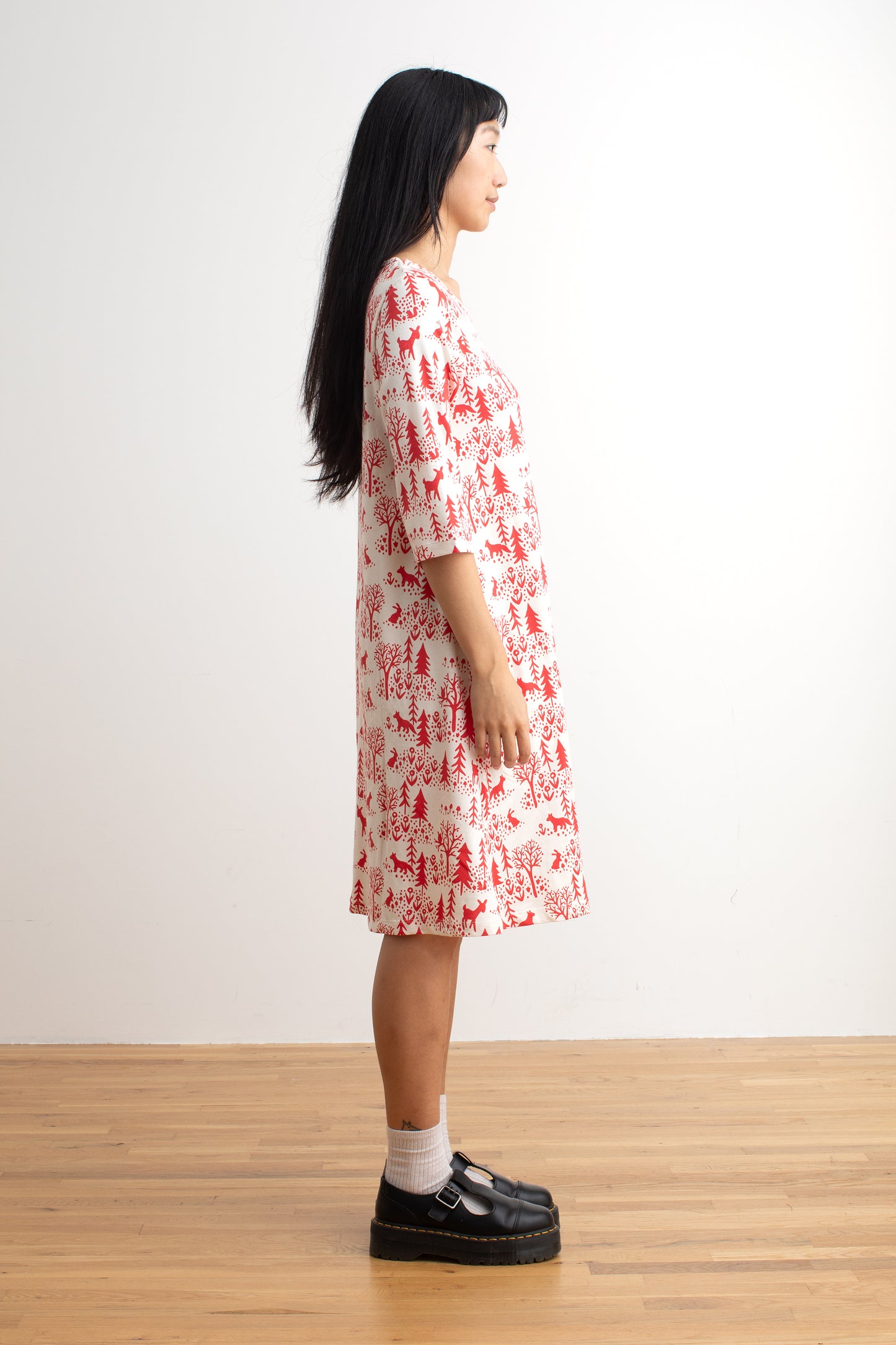 Helsinki Dress - Winter Scenic Red