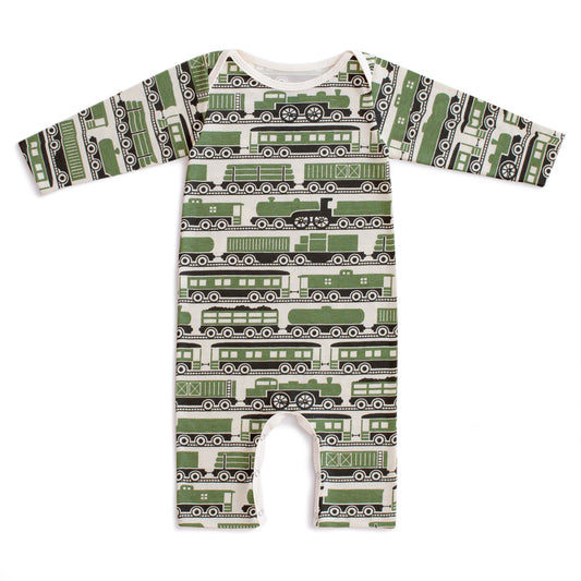 Long-Sleeve Romper - Railroad Green