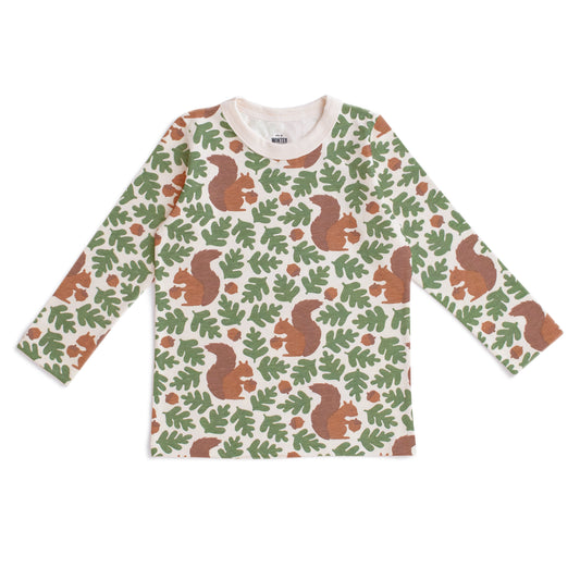Long-Sleeve Tee - Squirrels Forest Green