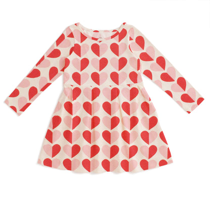 Madison Dress - Hearts Red & Pink