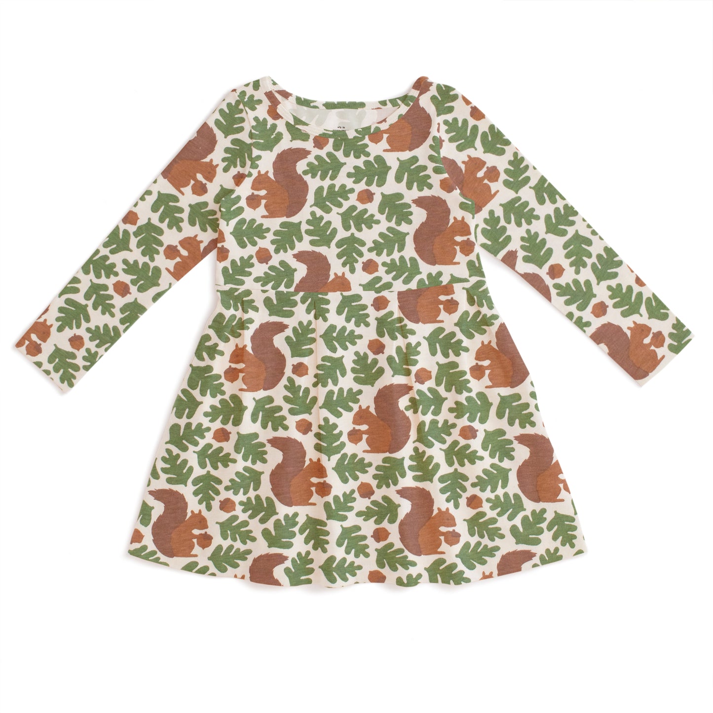 Madison Dress - Squirrels Forest Green