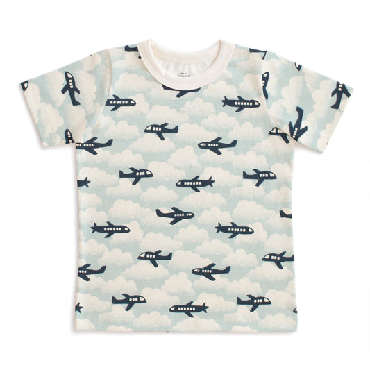 Short-Sleeve Tee - Airplanes Blue