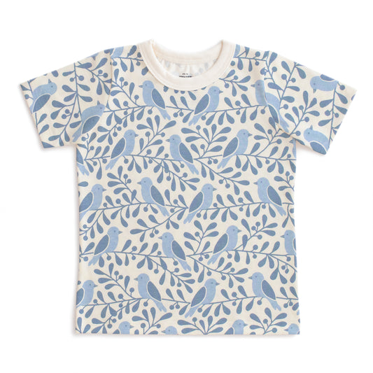 Short-Sleeve Tee - Birds & Berries Blue