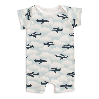 Summer Romper - Airplanes Blue