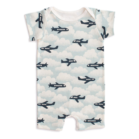 Summer Romper - Airplanes Blue