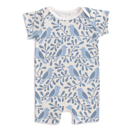 Summer Romper - Birds & Berries Blue